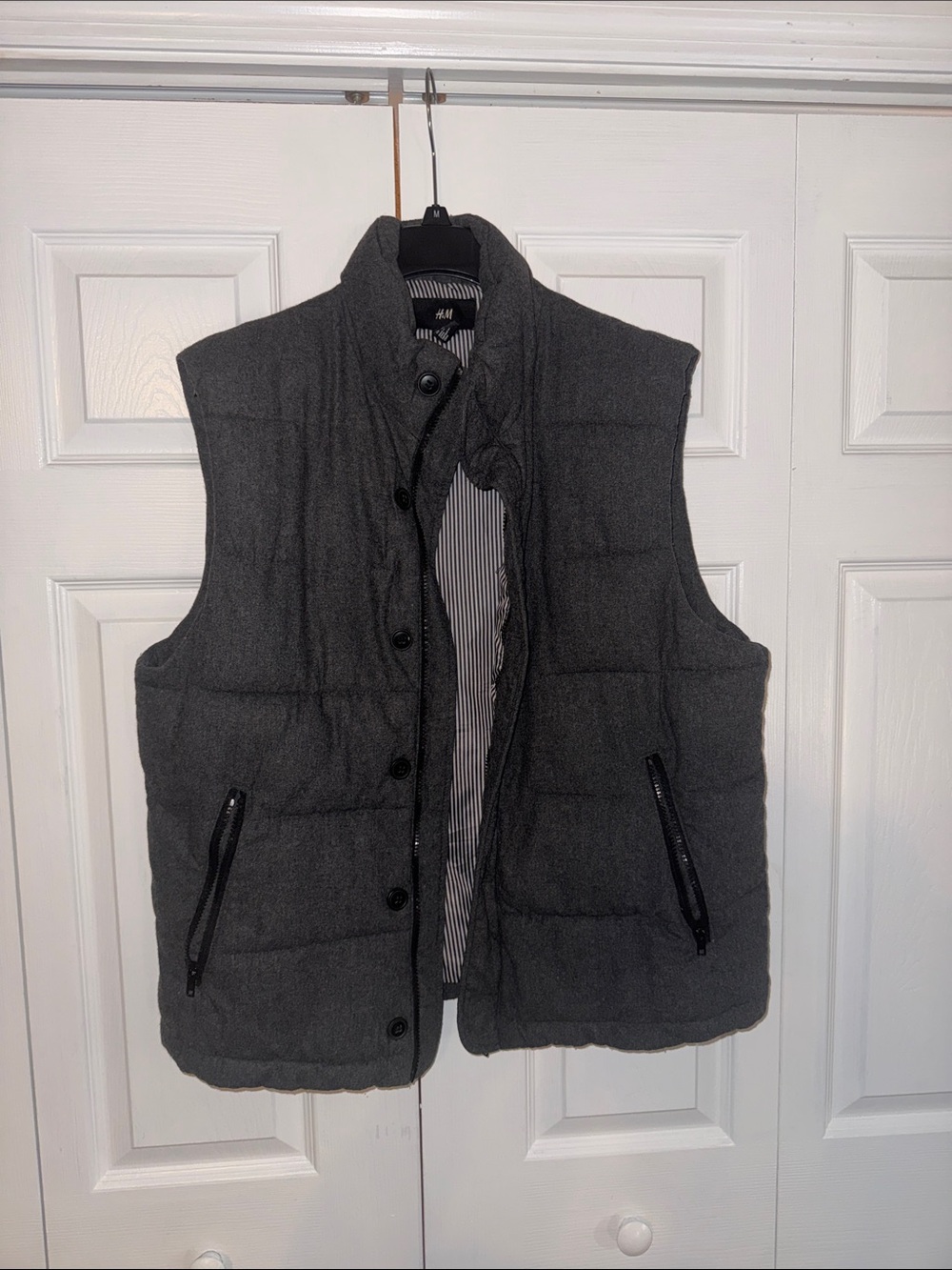 H&M Dark Gray Quilted Puffer Vest